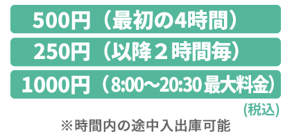 バイク一時預かり料金